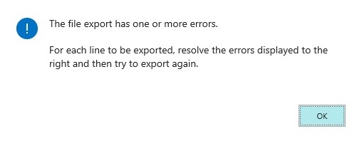 Export file error